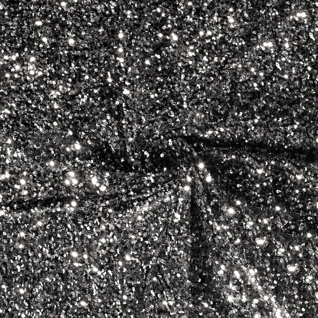 Velours tissu argent scintillant 