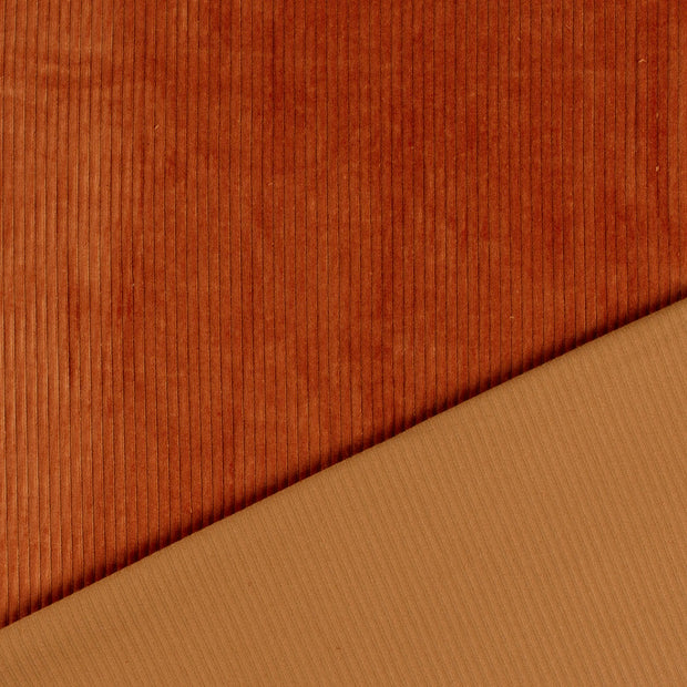 Nicky Velours Rib tissu Brique 
