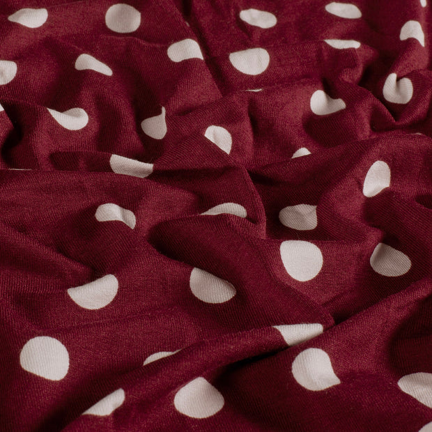 Viscose Vortex Jersey fabrik Punkte Bordeauxrot