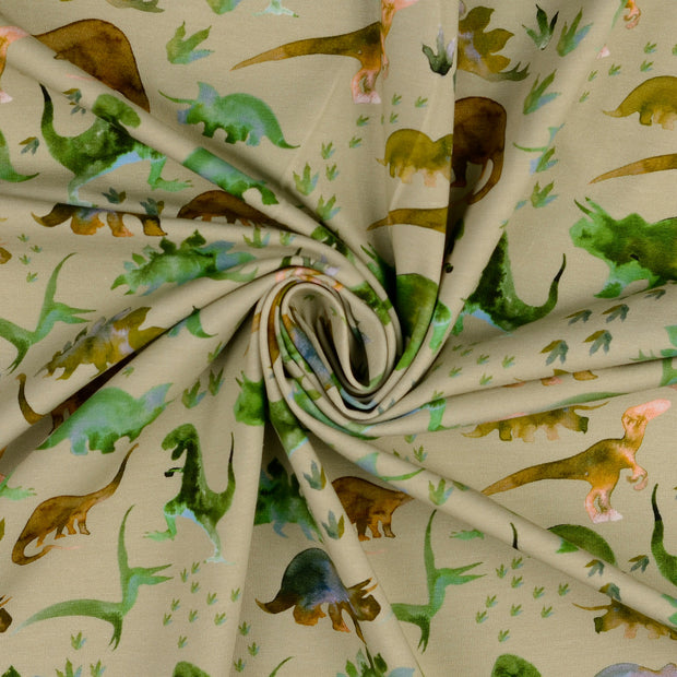 Organic Jersey fabrik beige digital bedruckt 
