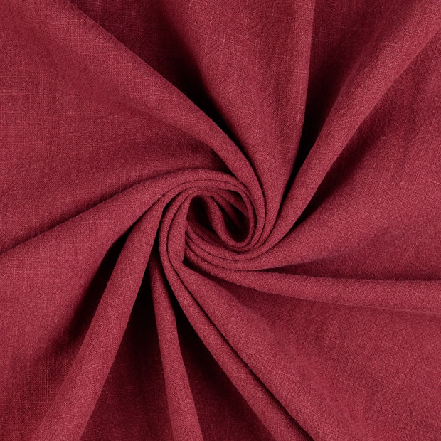 Lin tissu Bordeaux délavé 