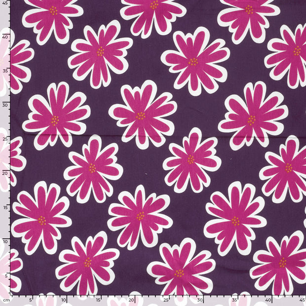 French Terry fabrik Blumen Violett