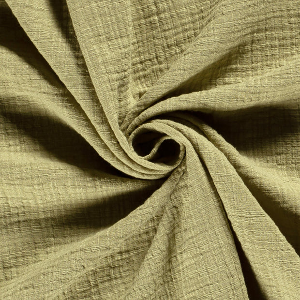 double gaze tissu Vert Olive mat 