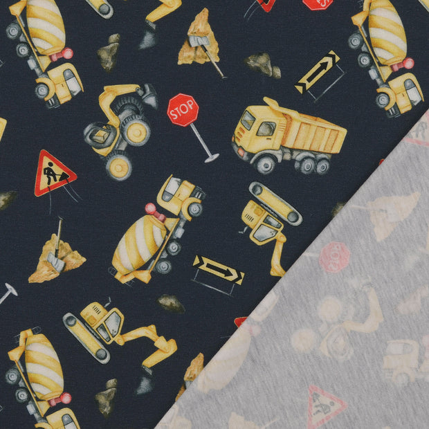 Jersey fabric Navy digital printed 
