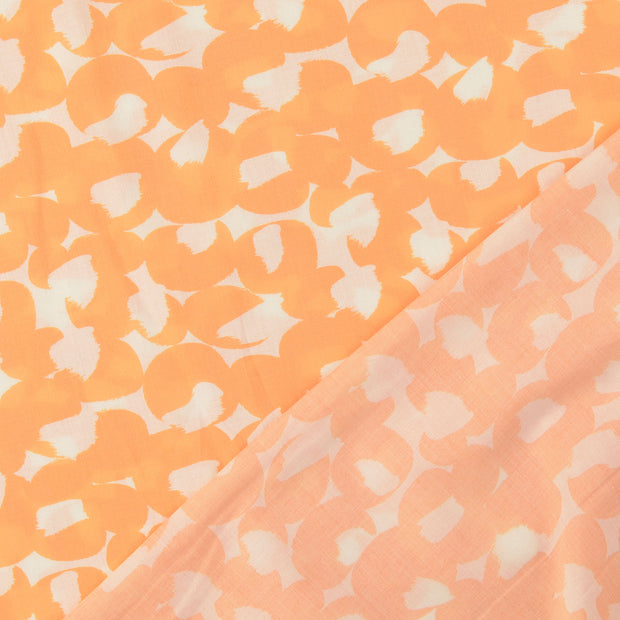 Voile fabrik orange digital bedruckt 
