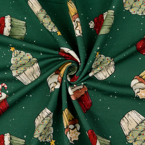 French Terry fabric Dark Green 