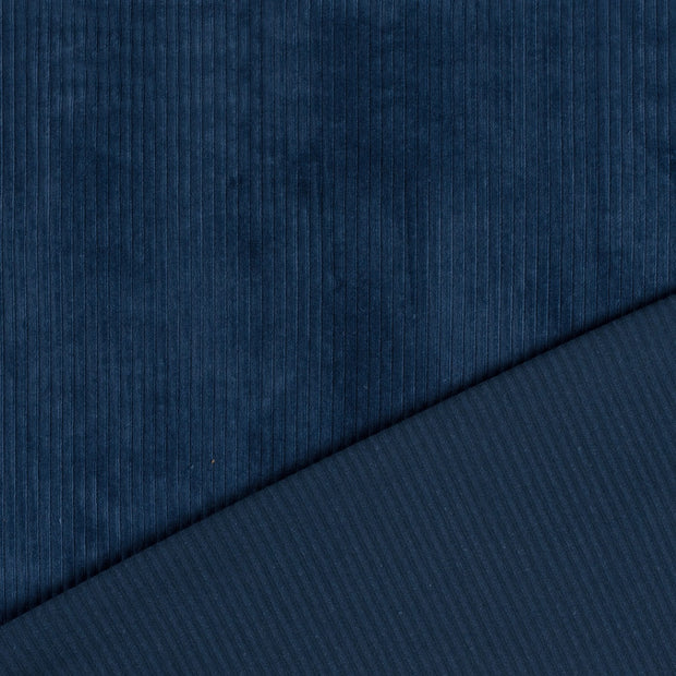 Nicky Velours Rib fabrik Stahlblau 