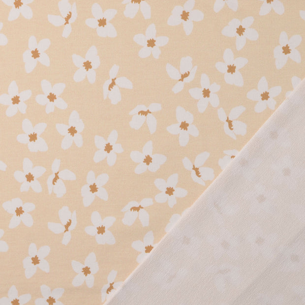 French Terry tissu Beige imprimé 