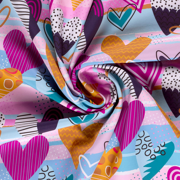 Softshell fabric Baby Blue digital printed 