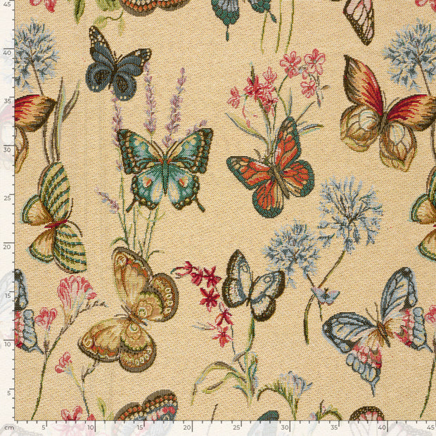 Gobelin tissu papillons Beige
