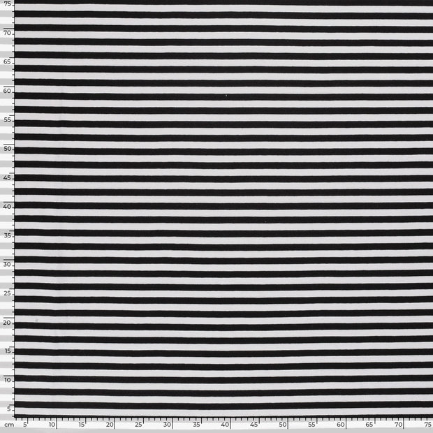 Cotton Jersey Yarn Dyed fabric Stripes Black