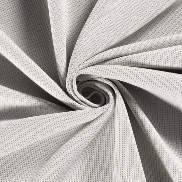 Knitted Waffle fabric Unicolour Light Grey