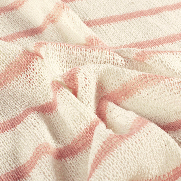 Jacquard tissu rayures Rose