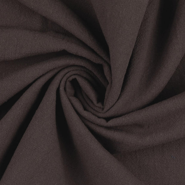 Popeline de Coton tissu marron 