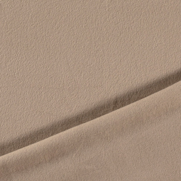 Polaire de Coton tissu Marron taupe brossé 