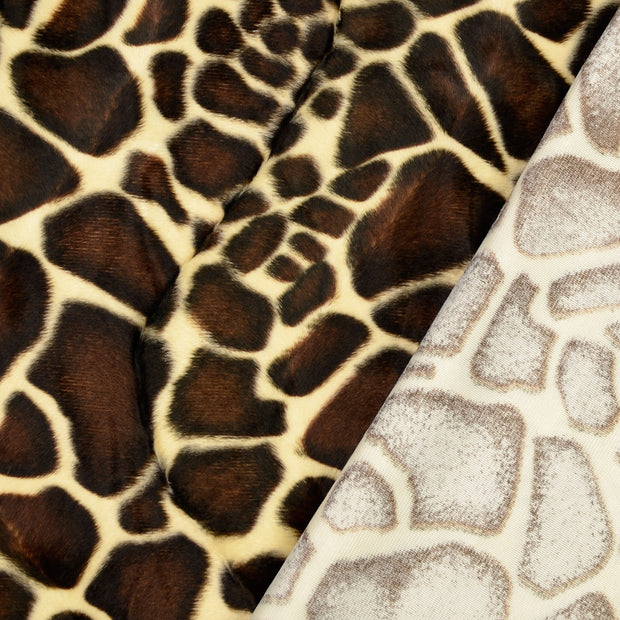 Velours tissu girafes imprimé 