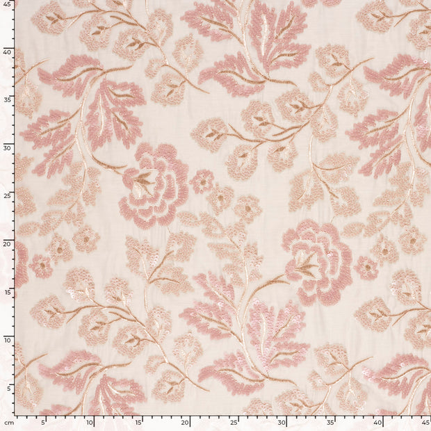 Polyester Webware fabrik Blumen Wollweiß