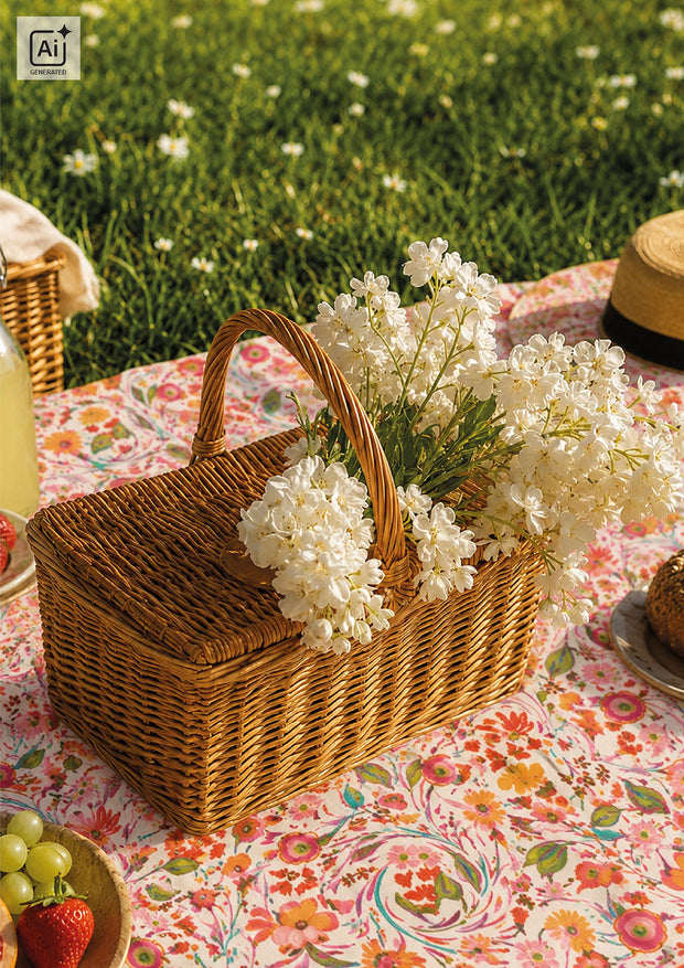 Panama fabrik Blumen Beige