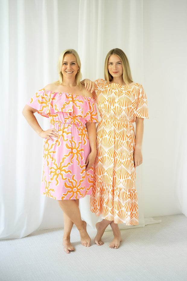 Bamboo Poplin fabric Suns Orange