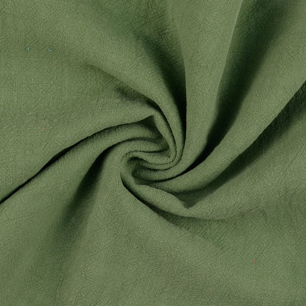 Lin tissu Vert Olive délavé 