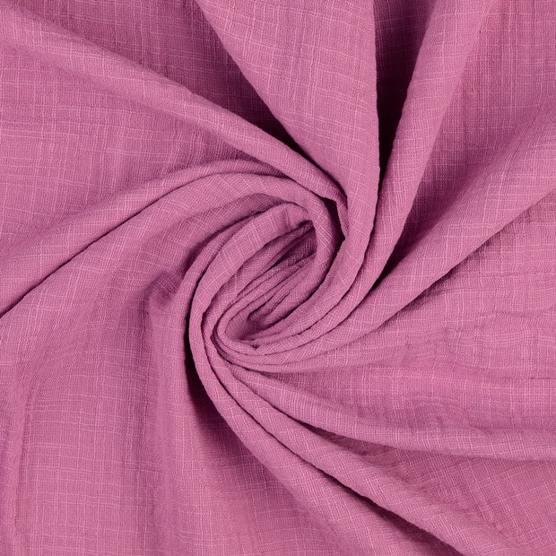 double gaze tissu Vieux rose slub 