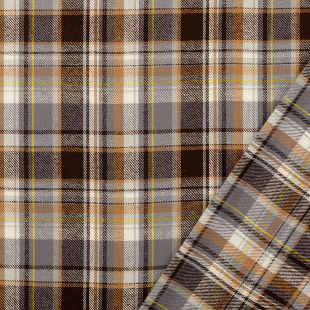 flanelle tissu marron brossé 