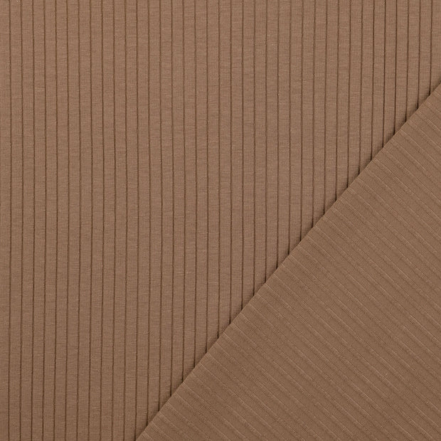 Rib Jersey fabrik Braun-Taupe 