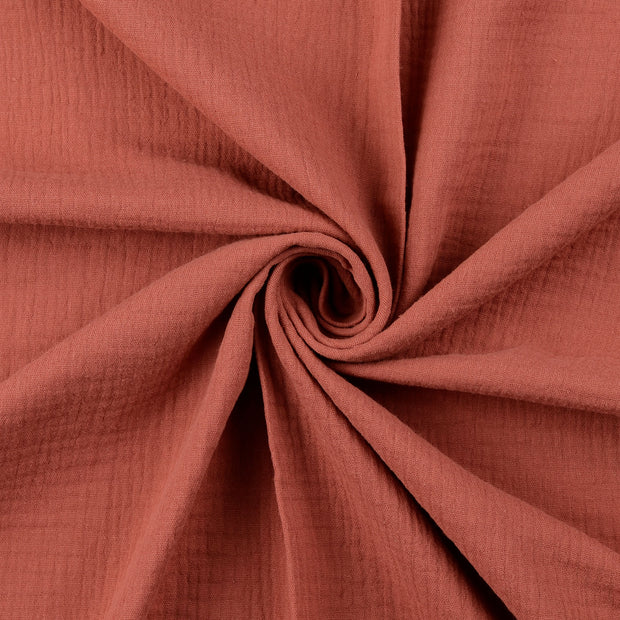 double gaze tissu Brique mat 