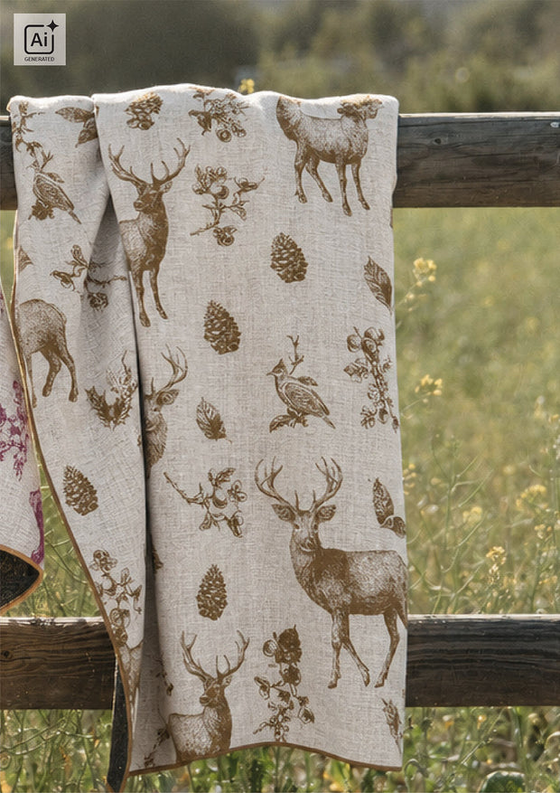Linen Look fabric Deer Beige