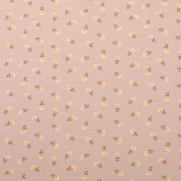 Jersey fabrik Blumen braun