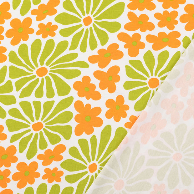 Jersey fabrik grün bedruckt 