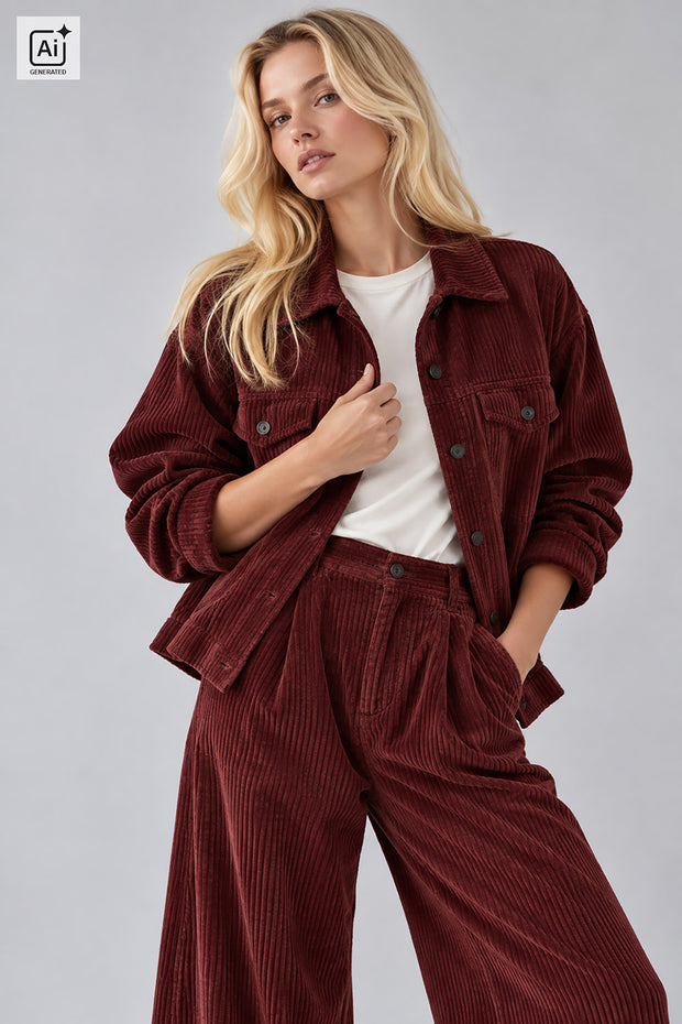 Corduroy 4.5w fabric Unicolour bordeaux