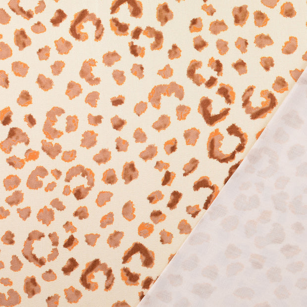 Viscose Satin tissu beige imprimé numérique 