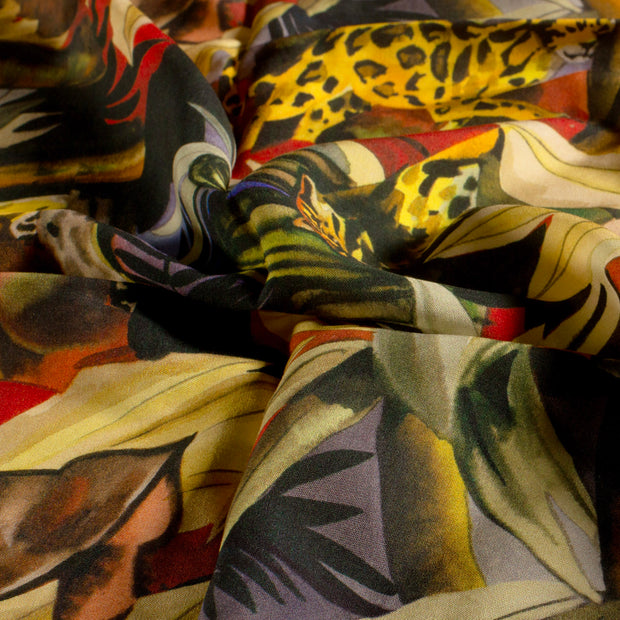 Viscose Poplin fabrik Abstrakt Ocker