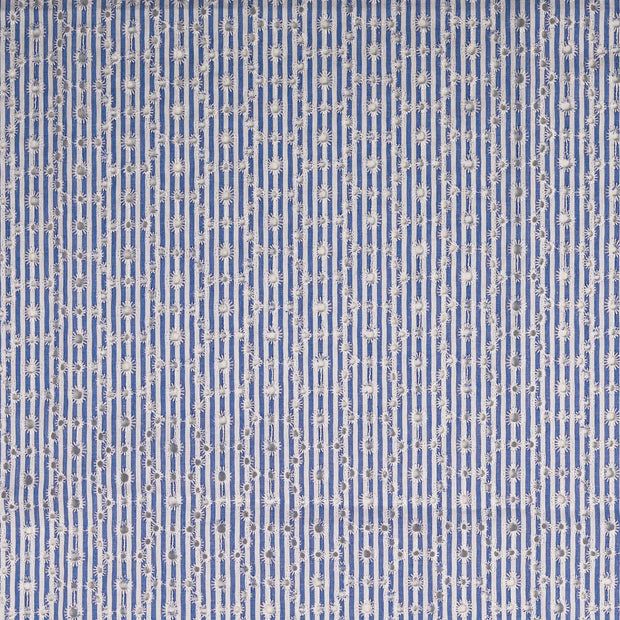 CO Popeline fabrik Blumen Jeansblau