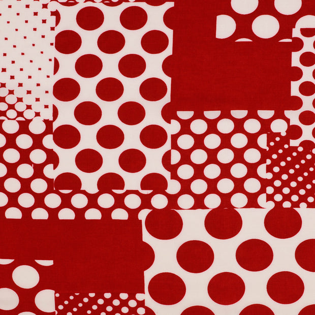 Viscose Poplin fabrik Punkte rot