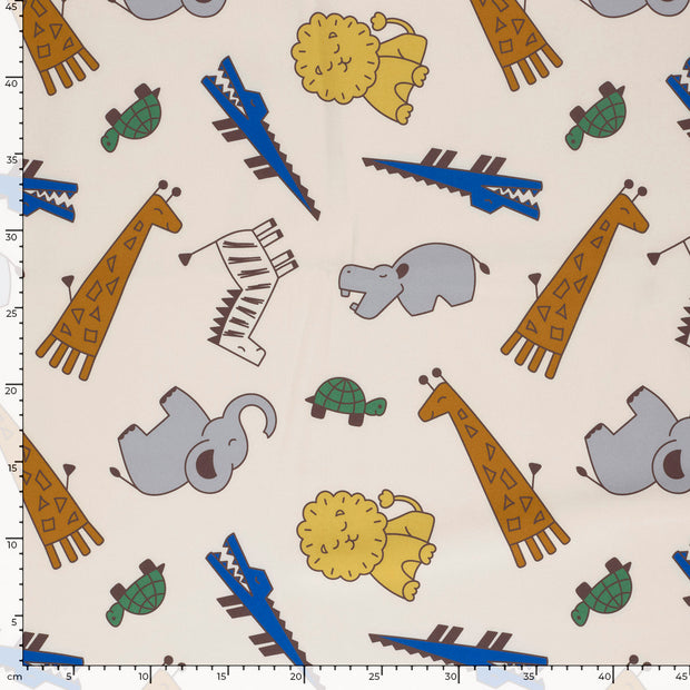 Softshell fabric Animals Beige