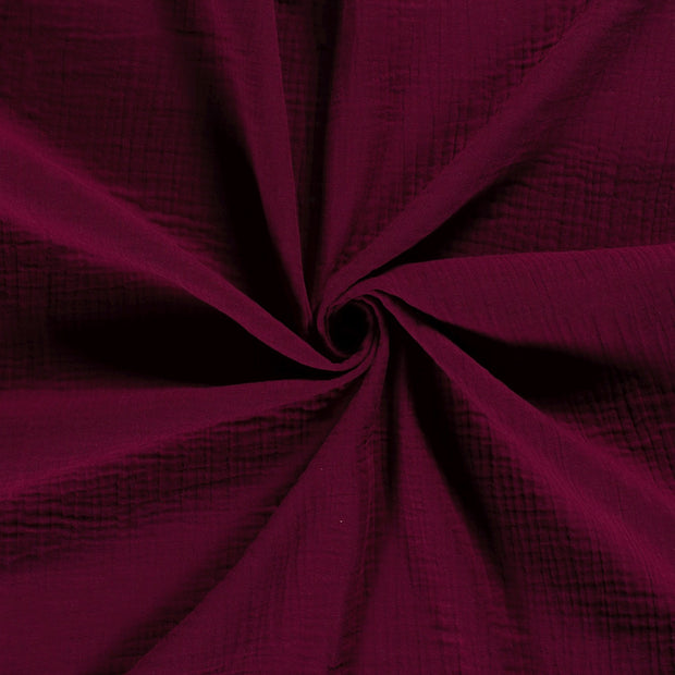 Muslin Triple Layer fabric Bordeaux 