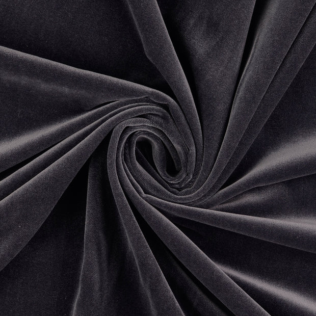 Velours tissu gris 