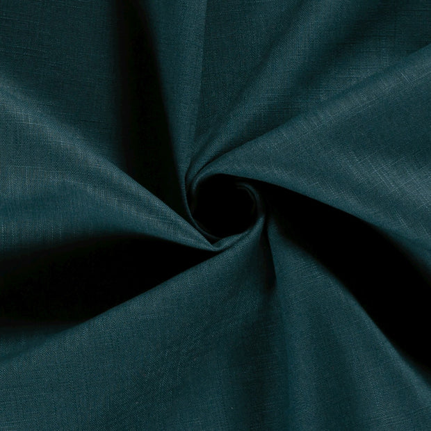Lin tissu Bleu Canard mat 