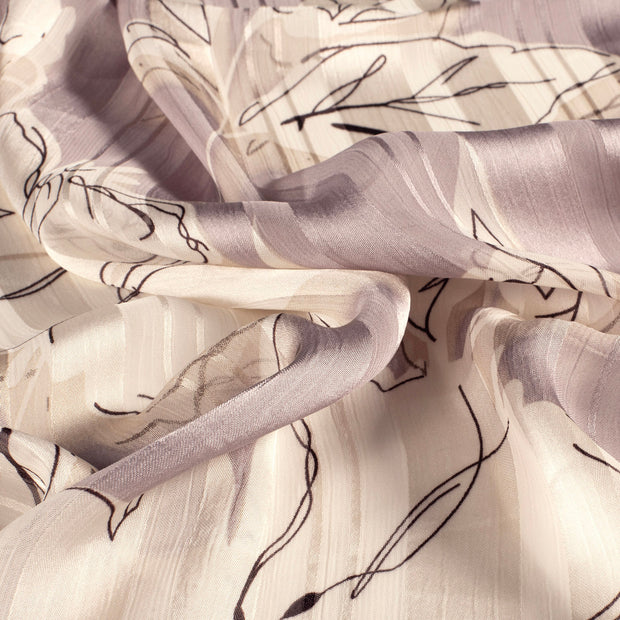 Chiffon fabric Flowers Light Grey