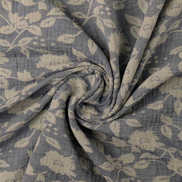 Double gaze tissu Indigo 