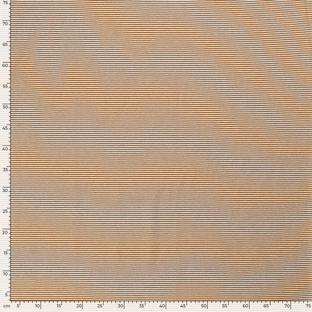 Cotton Jersey Yarn Dyed fabric Stripes Caramel