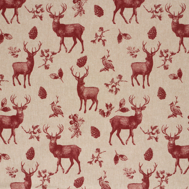 Linen Look fabric Dark Red matte 