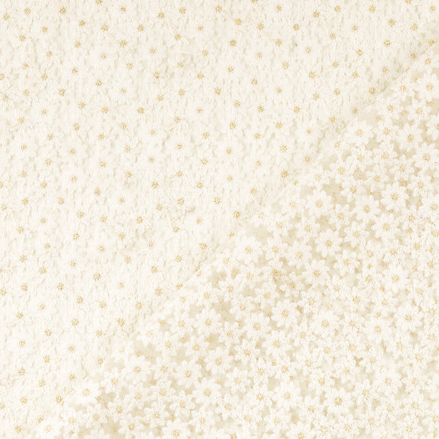 dentelle tissu blanc brodé 