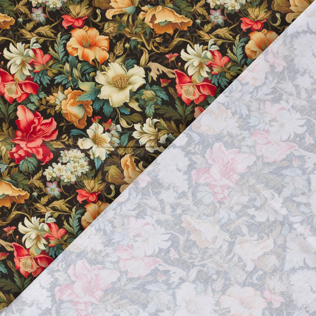 Panama fabric Flowers digital printed 
