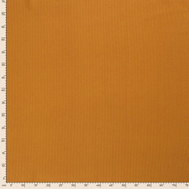 Knitted Waffle fabric Unicolour Oker