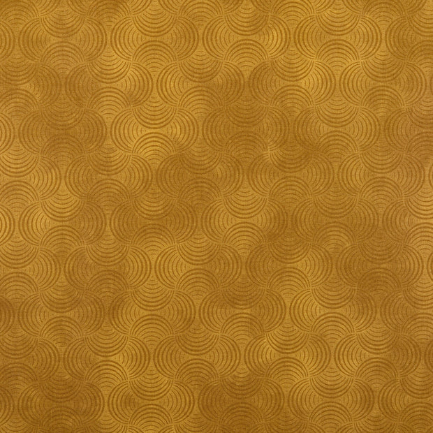 Popeline de coton tissu motifs géométriques marron