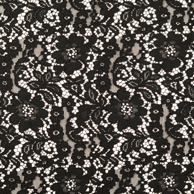 dentelle tissu fleurs noir