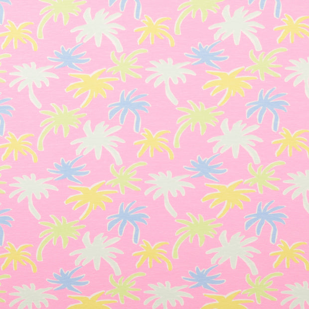 Baumwolle Jersey fabrik Palmen Helles Pink